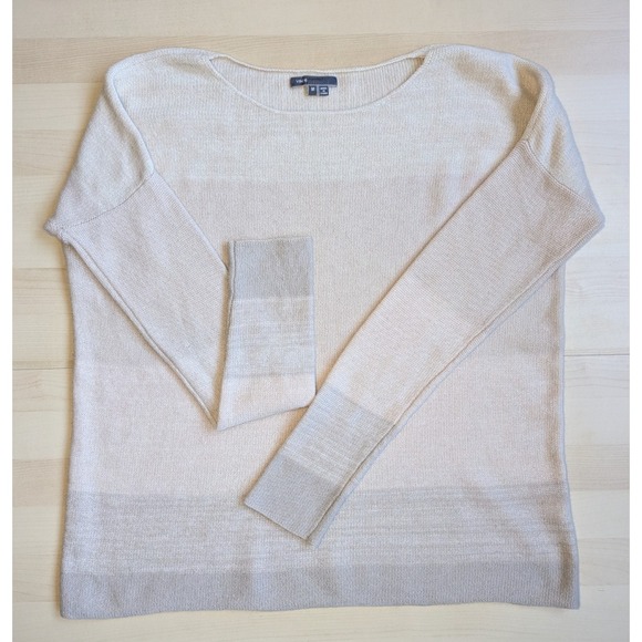 Vince Sweaters - Vince Cashmere Gray Pink Ombre Striped Slouchy Sweater